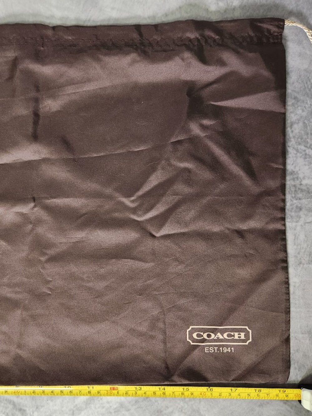 COACH Dust Storage Bag, Brown Satin, 19" x 15" - Never Used!
